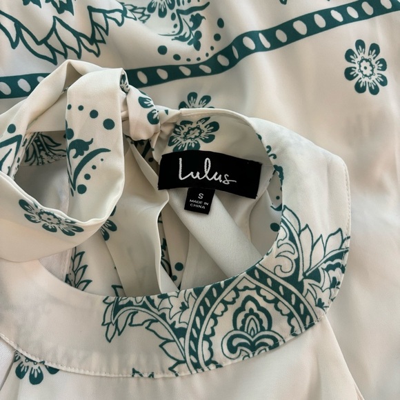 NWT Lulu's I Can Sea It Now Cream and Teal Mandala Floral Print Dress Size S - Picture 10 of 12